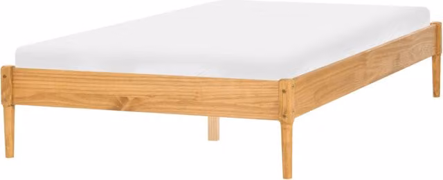 Letto matrimoniale in legno con rete a doghe in pino, senza testiera 120 x 200 cm marrone chiaro stile scandinavo naturale