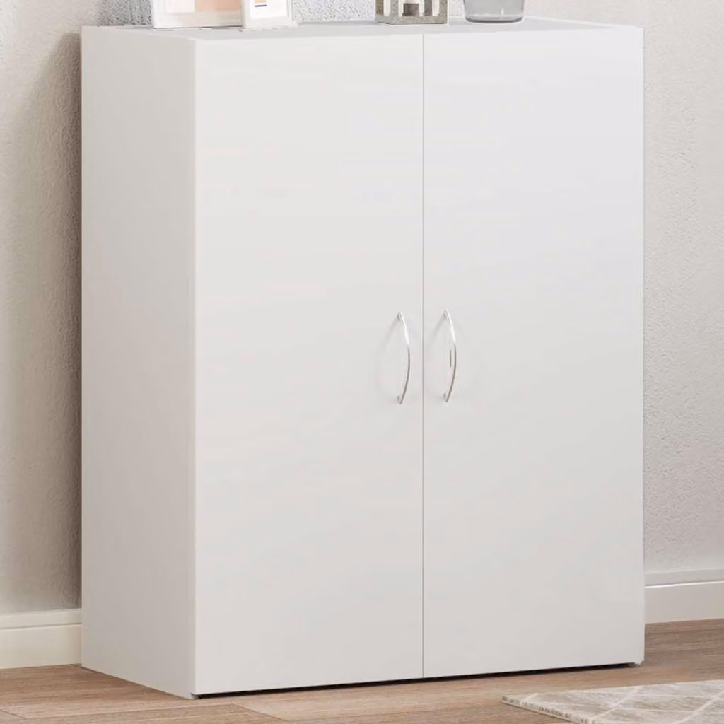 vidaXL Schedario Moderno Bianco con Ante a Battente in Legno e MDF L: 60 cm, P: 32 cm, H: 77,5 cm