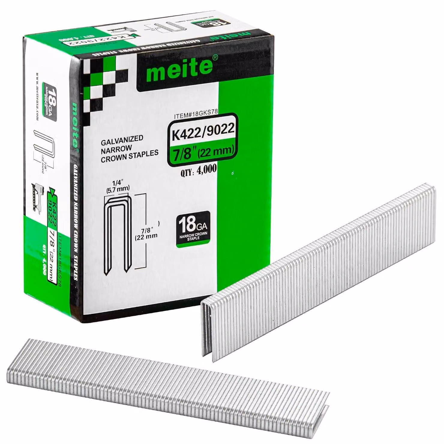 Graffette zincate, calibro 18, 0,5 x 22 mm, 4000 pezzi, per rivestimenti di mobili