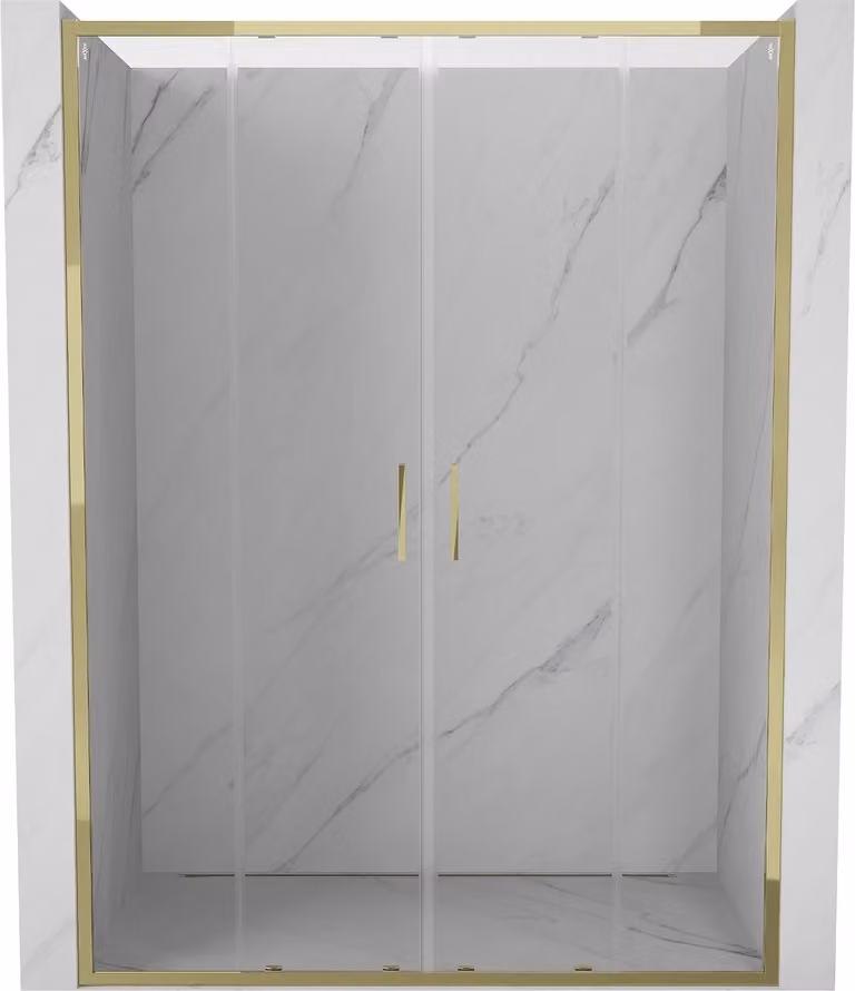 Mexen Exo porta doccia doppia scorrevole 160 cm, trasparente, oro - 8152-160-000-50-00