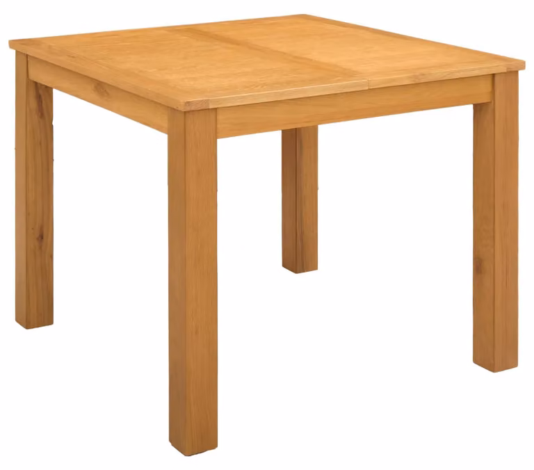 Tavolo da pranzo 90 x 90 x 75 cm, in legno massello di quercia, finitura naturale