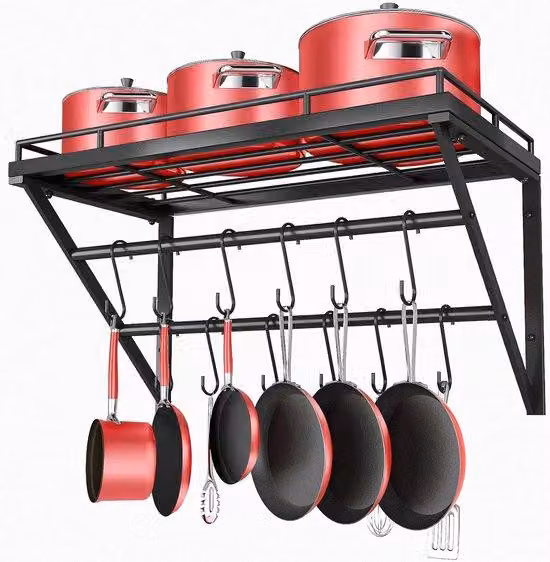 Ripiani a muro in metallo - Ripiano a muro, scaffale da cucina - 1 pezzo - argento - 60cm