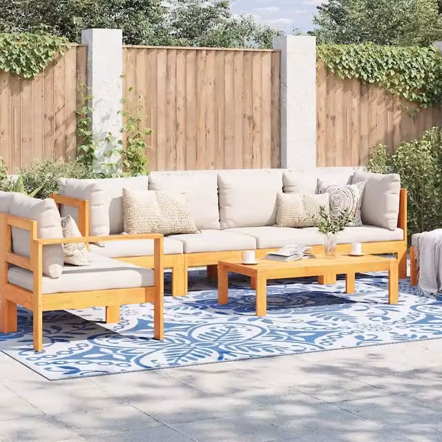 Tappeto da esterno vidaXL moderno con motivo floreale, blu e bianco, L: 400 cm, P: 300 cm