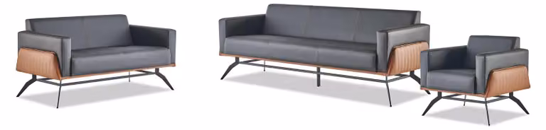 Sofagarnituren Schwarz Braun Ledersofas 3-Sitzer 2-Sitzer Sessel Modern