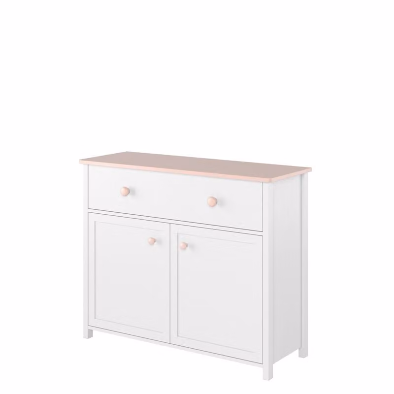 Cassettiera LEGUAN – bianco / rosa