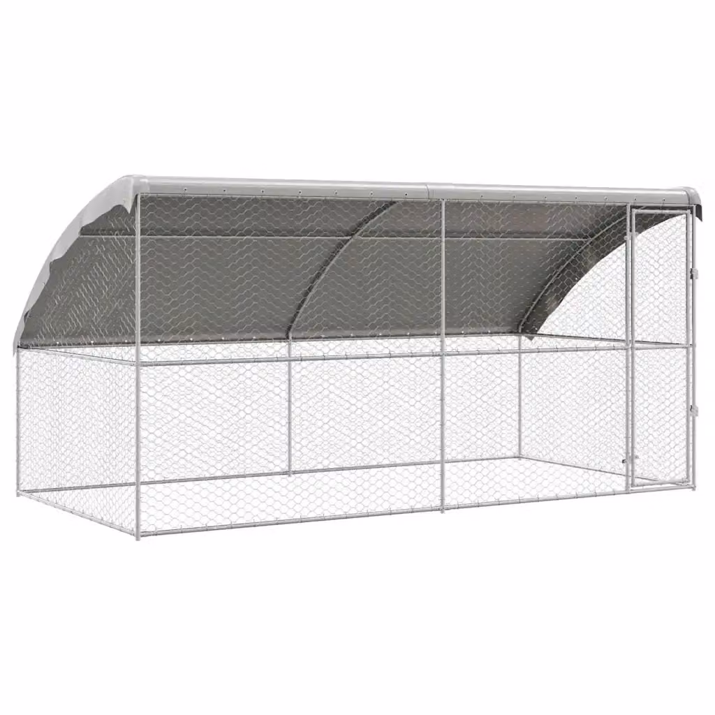 Cuccia per cani vidaXL in acciaio zincato argento L: 4 m, P: 2 m, H: 2 m – 2