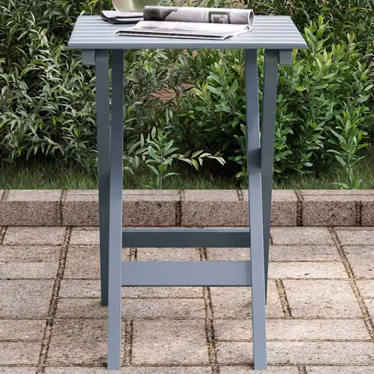 vidaXL Tavolino Laterale Pieghevole Quadrato Grigio in Legno e MDF