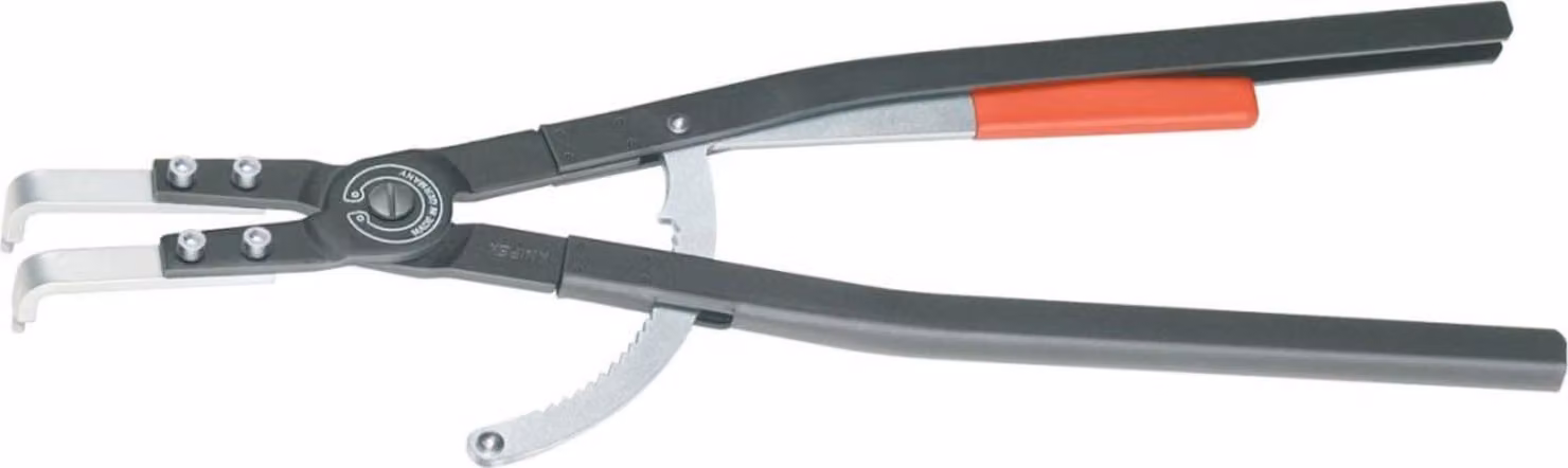 Pinza per anelli di sicurezza, curva, J51, verniciata a polvere nera, Knipex | 4003773024958