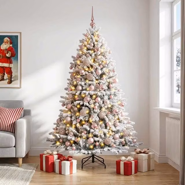 Albero di Natale Artificiale con Palline 210 cm 300 LED 3466685
