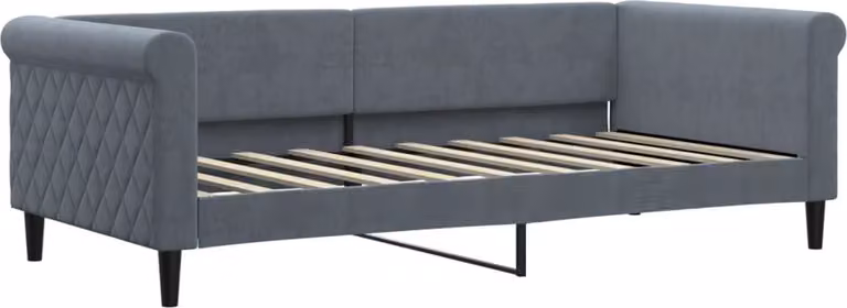 Letto da Giorno Grigio Scuro 90x190 cm in Velluto
