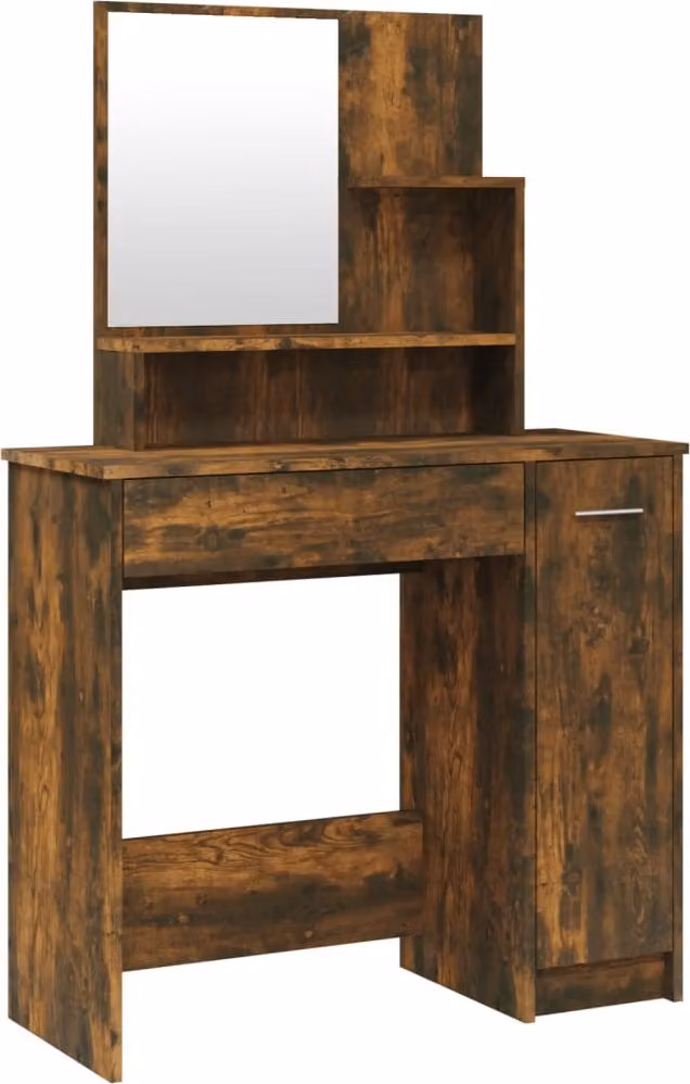Toeletta con Specchio Rovere Fumo 86,5x35x136 cm