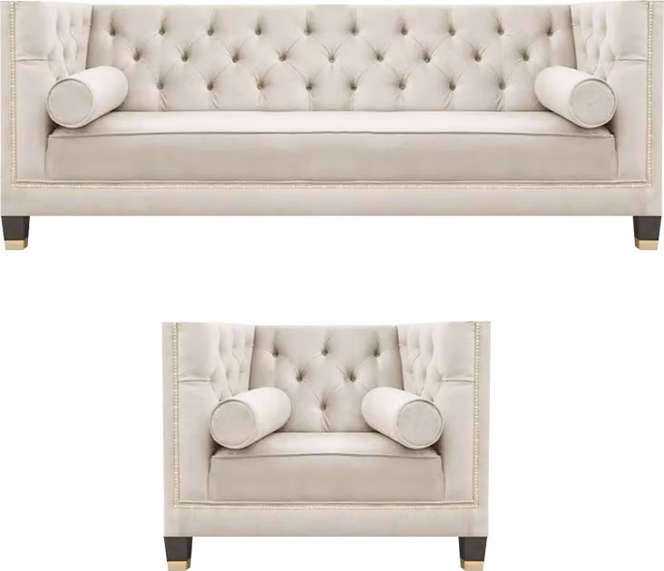 Garnitur Luxus Designer Weiß Sofa Couch Dreisitze Wohnzimmer Sessel 3+1