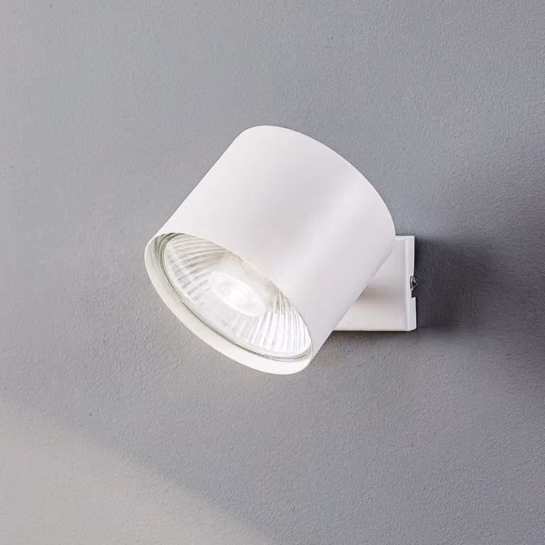 Faretto da parete Bot, bianco, orientabile Bot ALDEX, dimmerabile, Bianco / Opale, Soggiorno / Sala da pranzo, Metallo, Faretto