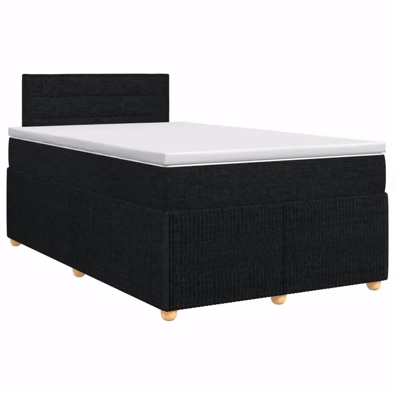 Letto box spring con materasso vidaXL in tessuto nero L/P: 120 x 200 cm