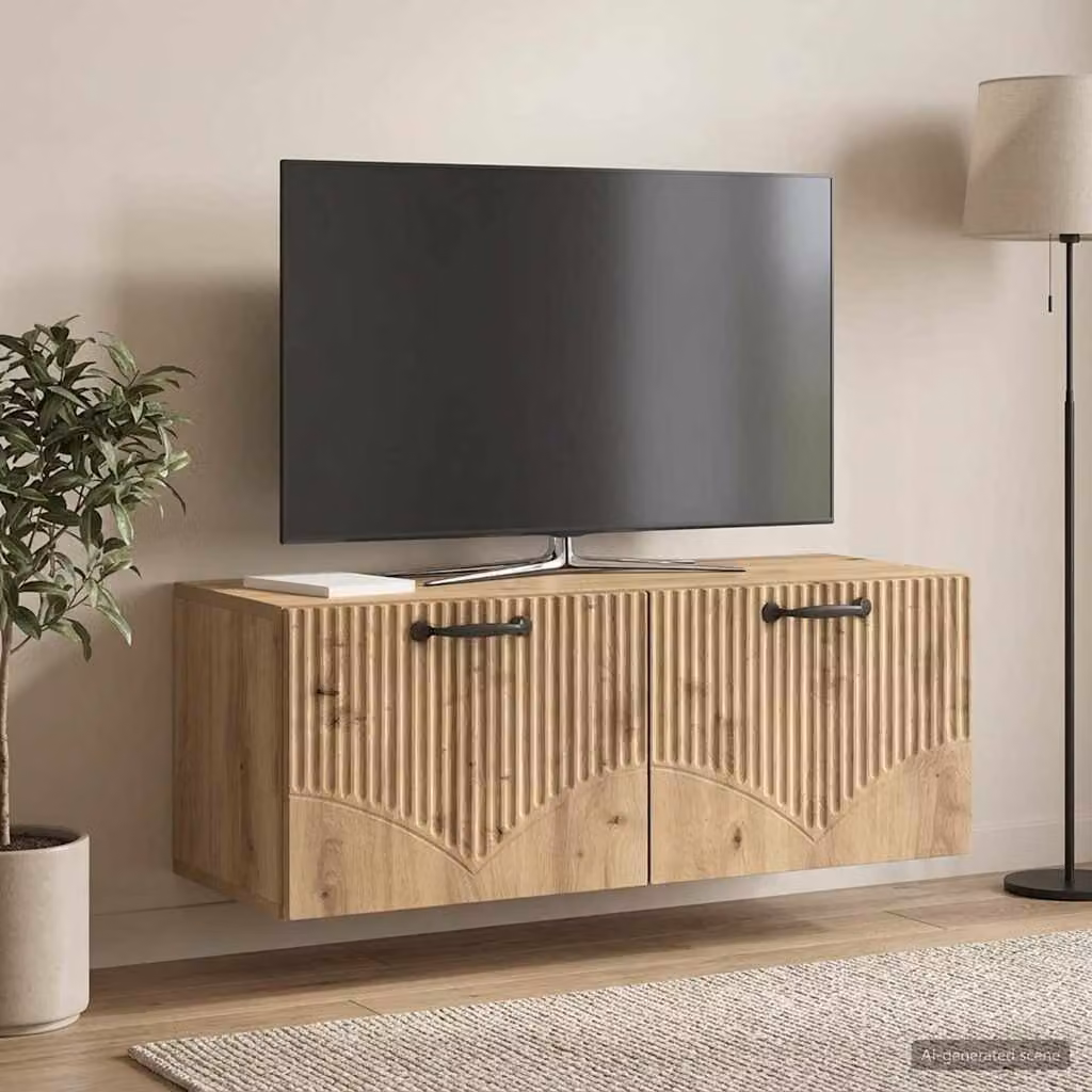Mobile Porta TV da Muro vidaXL in Rovere Artigianale Marrone L: 78,5 cm, P: 31 cm, H: 30 cm