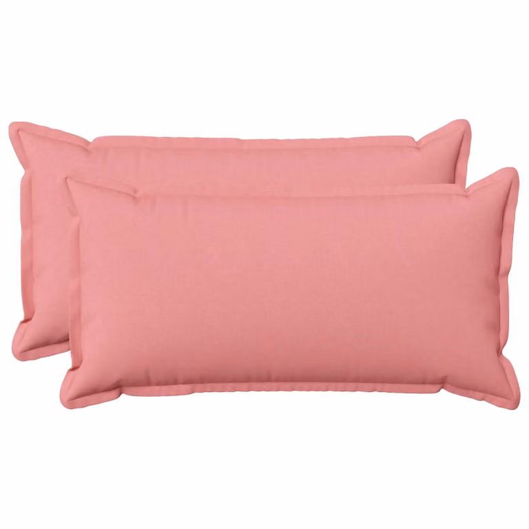 Set di 2 cuscini vidaXL HOUTEN rosa in lino con rivestimento lavabile L/P/H: 40 x 40 x 80 cm