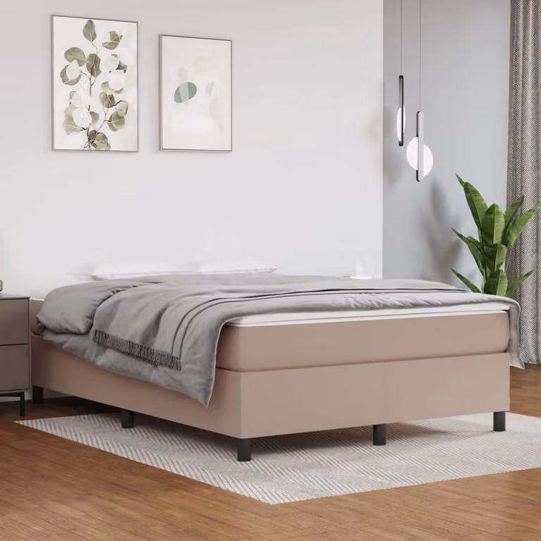 Maison Exclusive - Struttura letto boxspring marrone cappuccino 140x200 cm in ecopelle