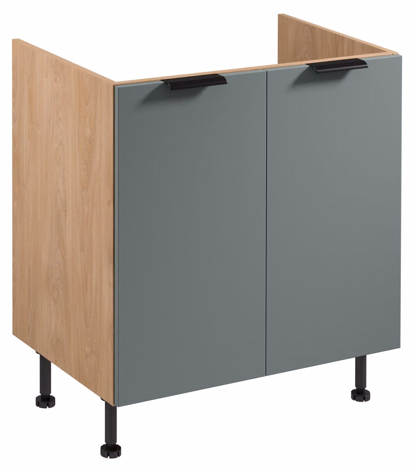 Mobile sottolavabo SALERNO - larghezza 80 cm, rovere/verde