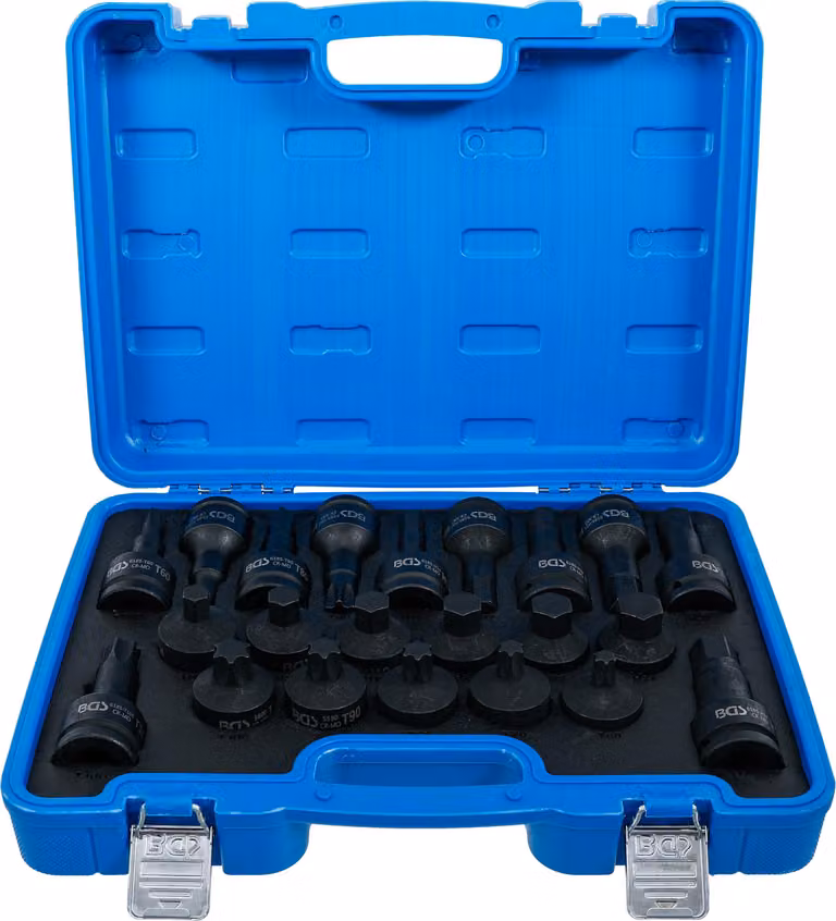 Set di inserti Kraft-Bit | Attacco a quadrato interno da 20 mm (3/4") | Esagono incassato, profilo a T (per Torx) | 22 pezzi