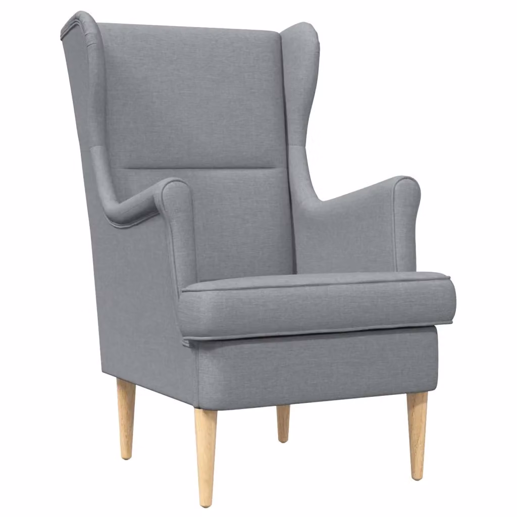 Poltrona moderna in tessuto grigio con braccioli e struttura in legno e metallo 530155 – 2