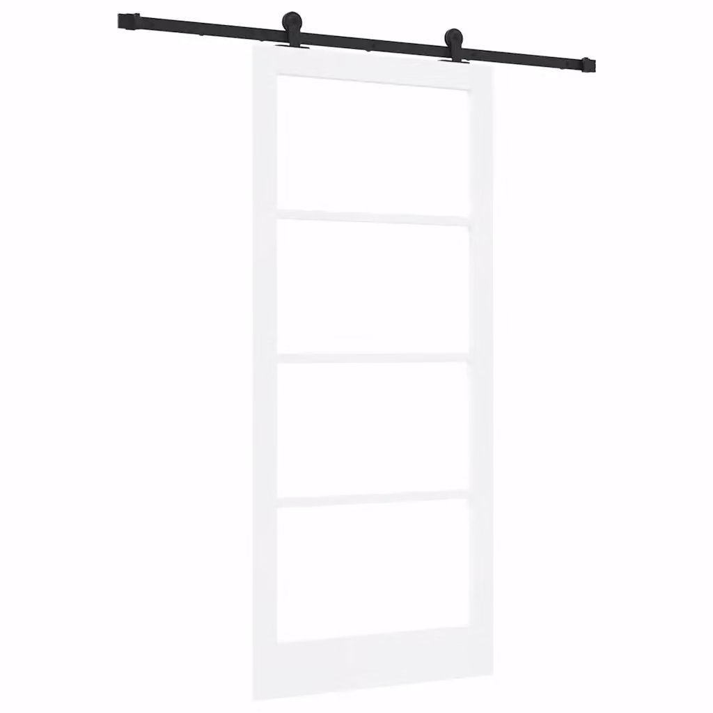 Porta scorrevole moderna vidaXL in legno e vetro Bianco e Nero L: 93 cm, H: 211 cm – 2