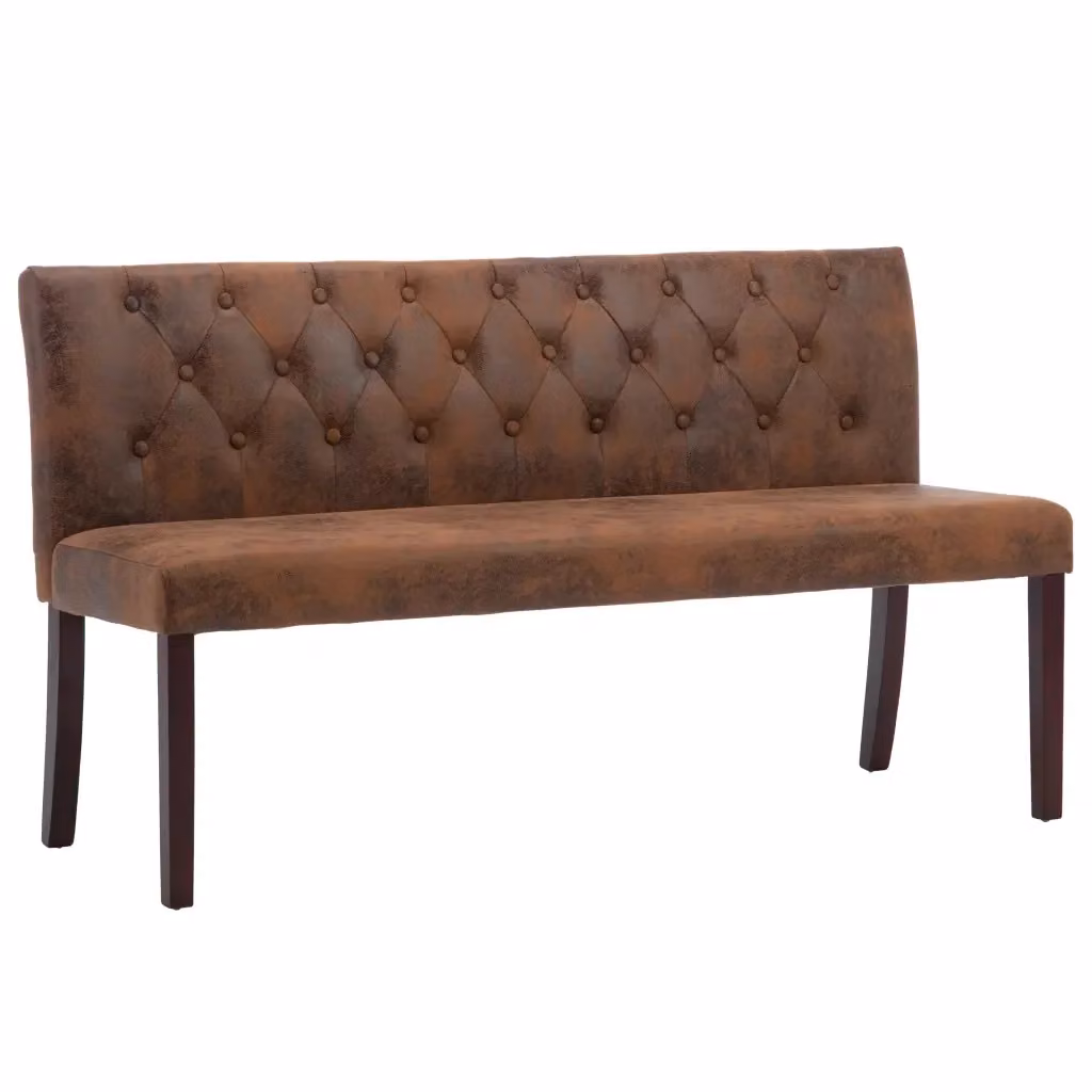 vidaXL Panca in Similpelle Scamosciata Marrone L: 148,5 cm – 2