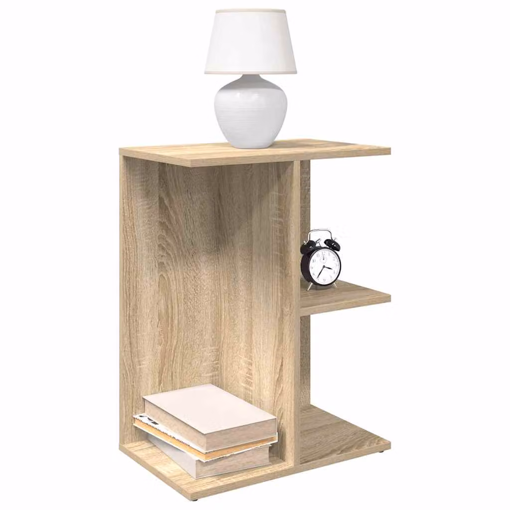 Set di 2 comodini sospesi vidaXL in legno multistrato e MDF, colore Rovere Sonoma, L 46,5 cm x P 29 cm x H 61 cm