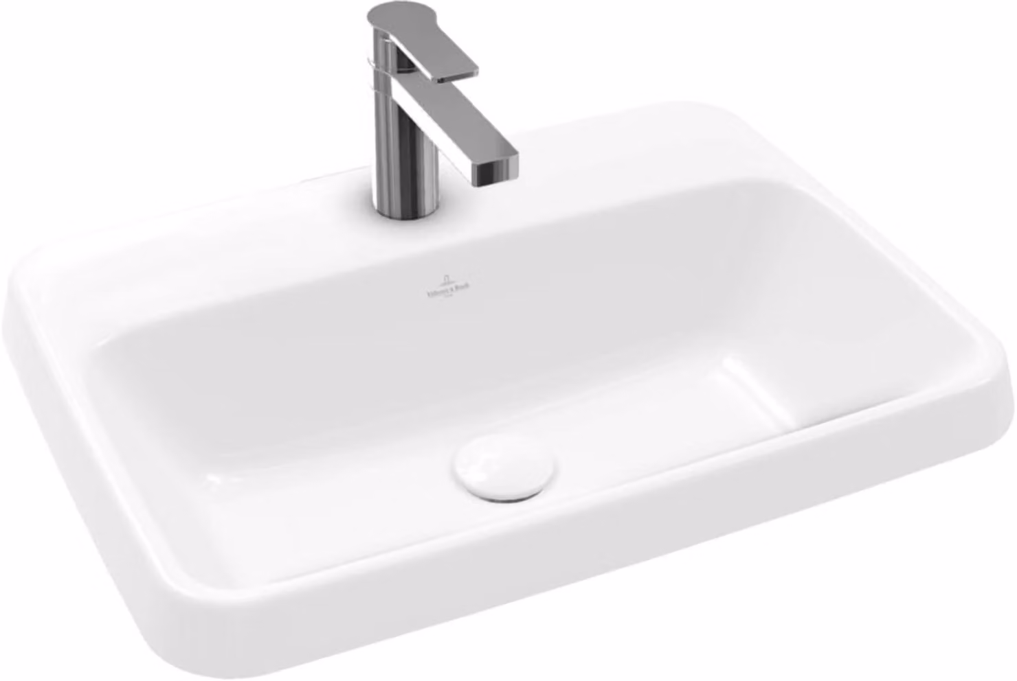 Villeroy & Boch Architectura - Lavabo da incasso, 600x450 mm, senza sfioratore, foro per rubinetto, bianco alpino 5A676101