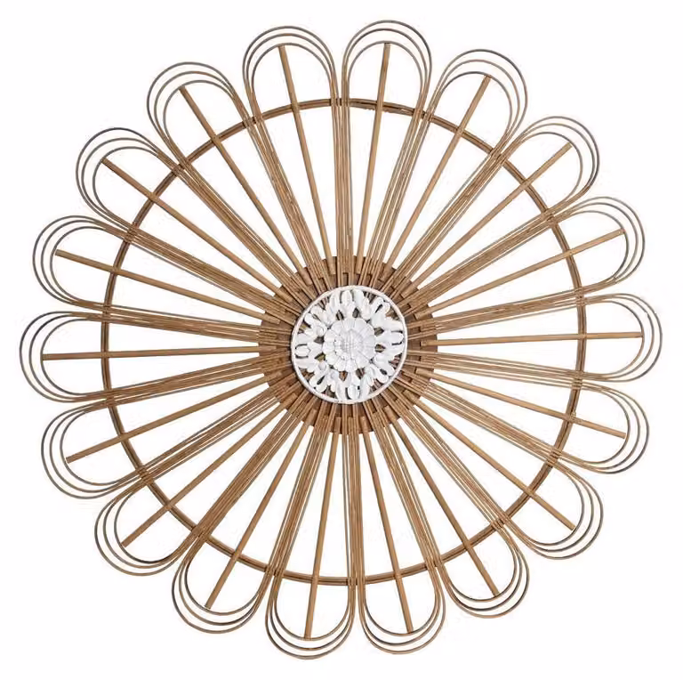 Decorazione da parete in bambù MDF, 73x1,5x73 cm, colore naturale