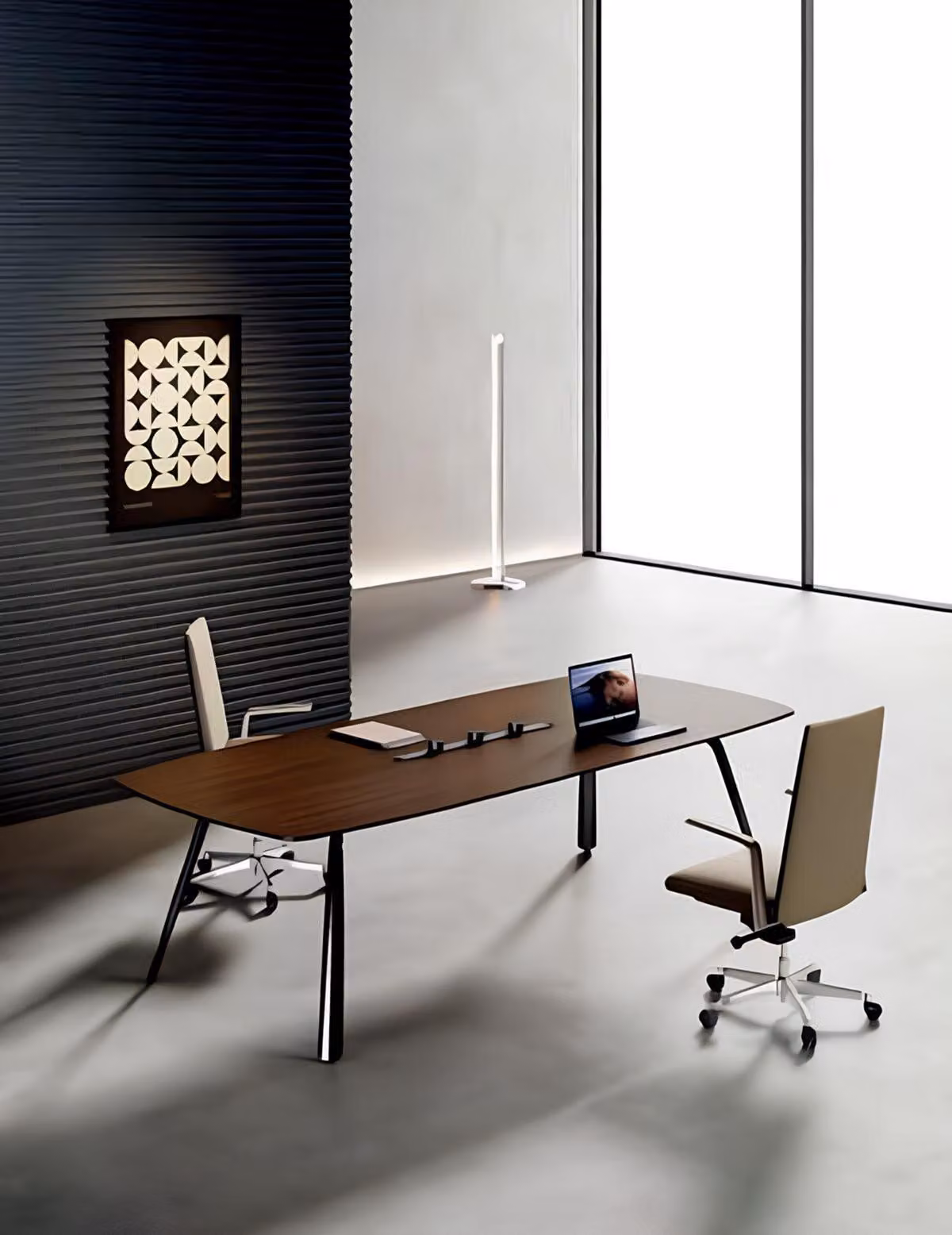 Elegante scrivania marrone - Scrivanie da ufficio esclusive - Mobili in legno di design