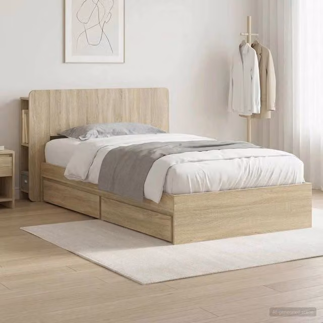 Telaio del letto con storage Rovere Sonoma 100 x 200 cm 3433549