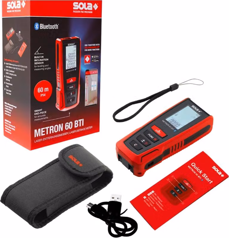Telemetro laser Sola METRON 60 BTI Bluetooth con custodia da cintura 71027201