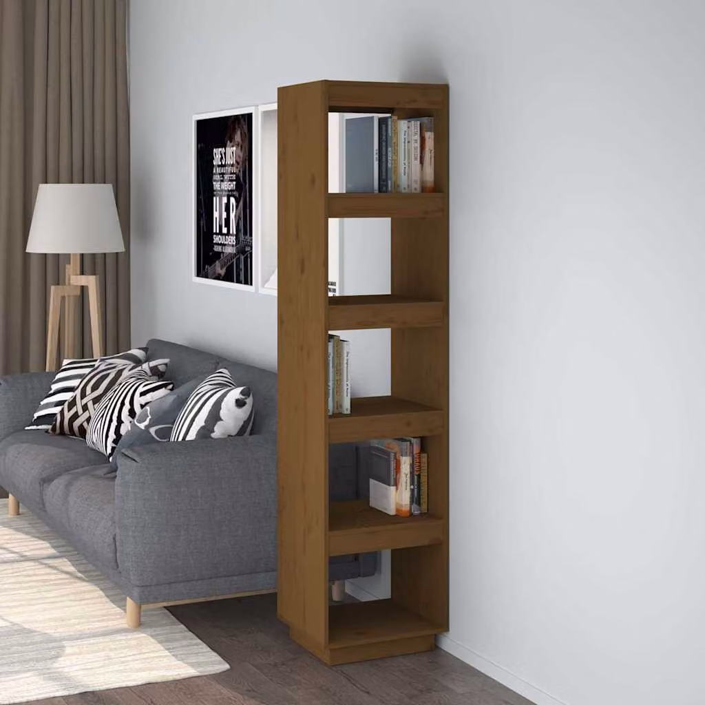 Libreria Divisorio vidaXL in Legno Massello di Pino Colore Marrone L: 40 cm, P: 35 cm, H: 167 cm