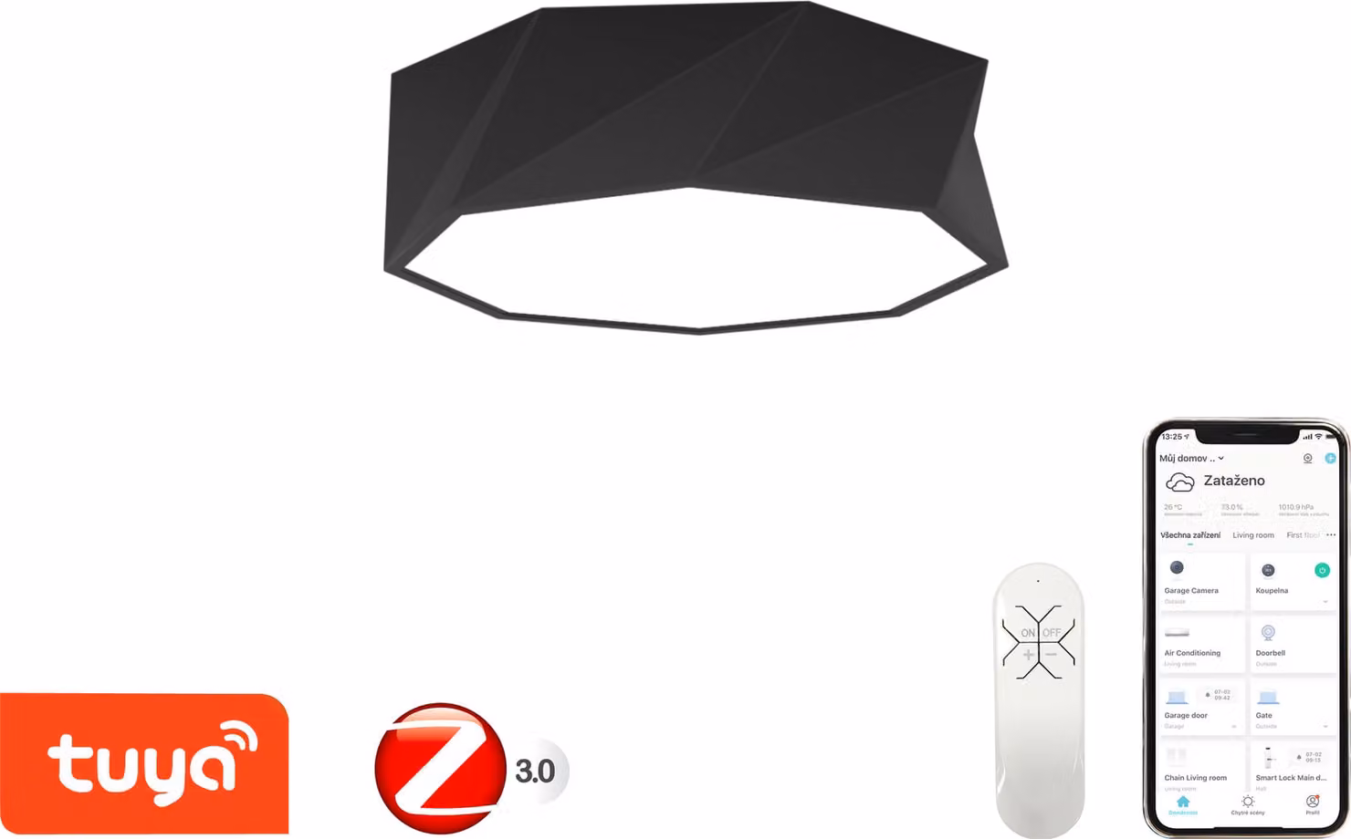 Immax NEO DIAMANTE Plafoniera intelligente 40cm 31W Nero Zigbee 3.0