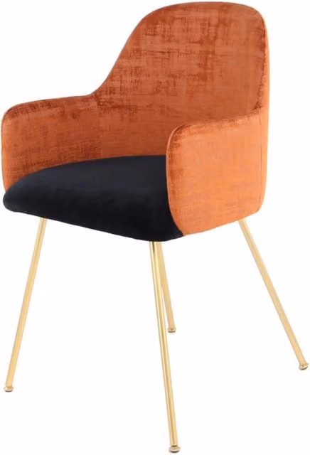 Sedia di design Richard in velluto terra e marrone