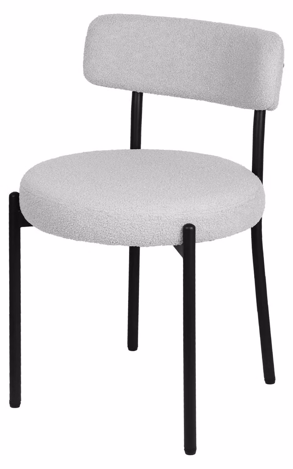Set di 2 sedie da pranzo - Sedie imbottite in velluto - Seduta imbottita - Gambe in metallo - Design moderno - Senza braccioli - Grigio chiaro