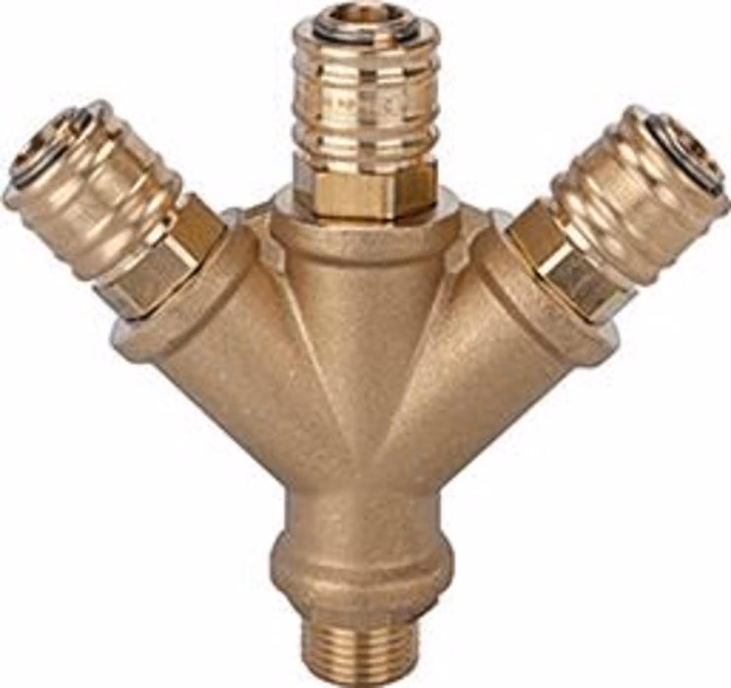 Collettore a 3 vie, in ottone con 3 raccordi NW7.2, maschio G3/8" RIEGLER