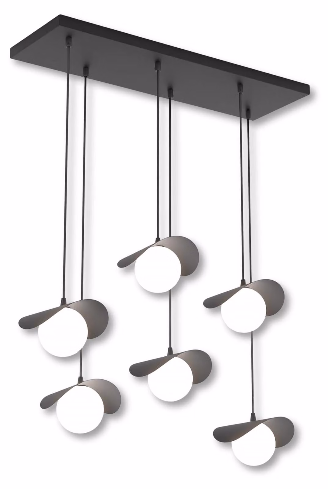 Lampada a sospensione RITUAL bianco e nero 6xG9x15W in metallo, dimensioni: 120x75x32 cm, IP20, Emibig