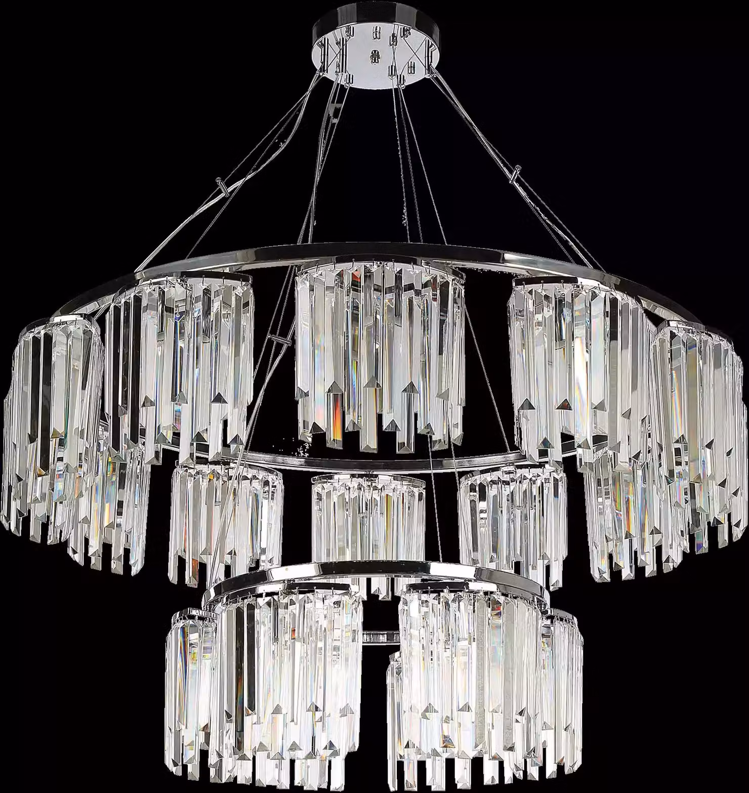 Kronleuchter Deckenleuchte Moderne Runde Lampe Kristall Design Leuchten