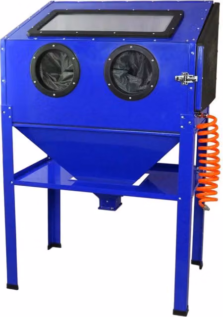 Sabbiatrice con Cabina MAXBLAST in Metallo Blu per Oggetti Metallici – 1