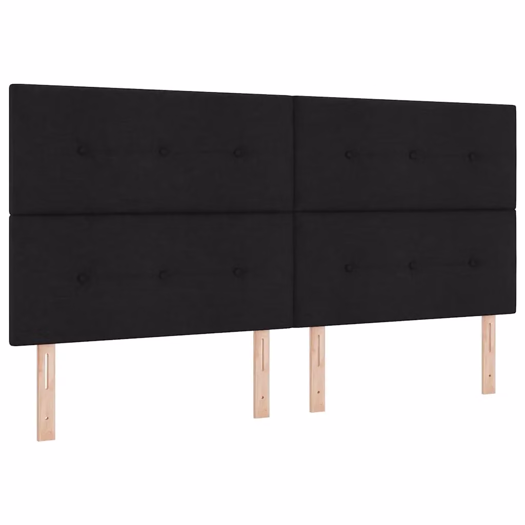 Letto moderno vidaXL con molle a sacchetto e illuminazione LED sottostante, rivestimento in tessuto nero, L/P/H: 200 x 200 x 28 cm – 2