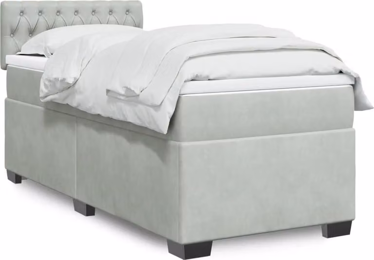 Maison Exclusive - Giroletto a Molle con Materasso Grigio Chiaro 90x200 cm Velluto