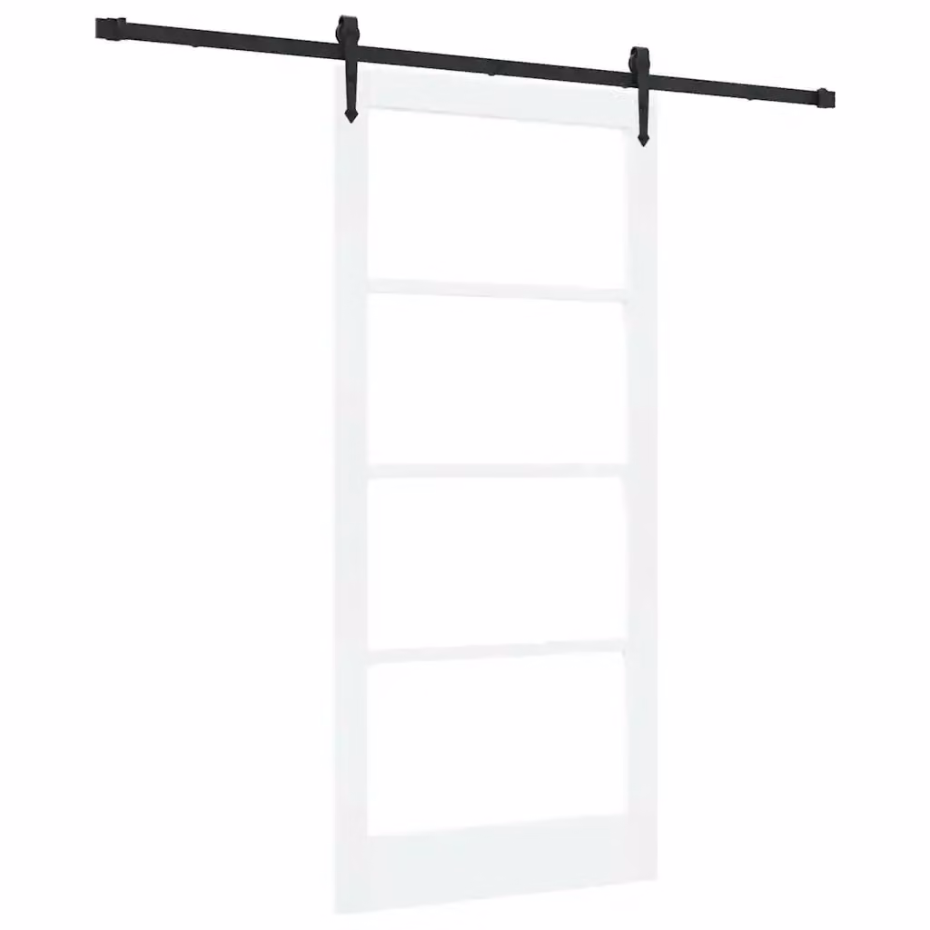 Porta scorrevole vidaXL ORKDAL in legno e vetro, Bianco, H 202 cm x L 93 cm – 2