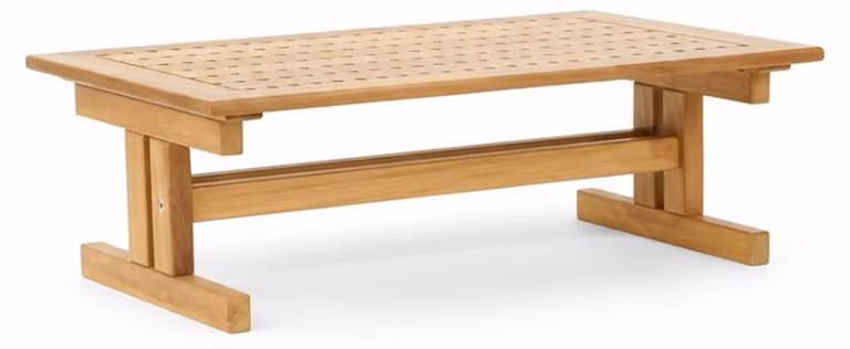 Tavolino da giardino in stile moderno, in legno marrone, comodo, resistente, basso