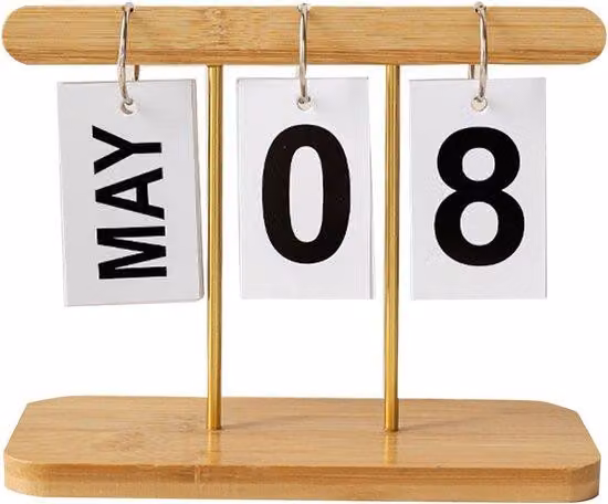 Calendario da parete 2026 - Calendario giornaliero permanente - Accessori per ufficio personalizzabili - Fotografia - Design in legno - Perfetto per la casa, l'ufficio, il Natale e le decorazioni per feste