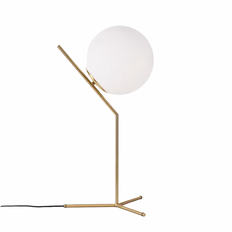 Lampada da tavolo in sfera di cristallo e alluminio dorato: illuminazione notturna per camera da letto e soggiorno Ø25cm "LUCY"-E27