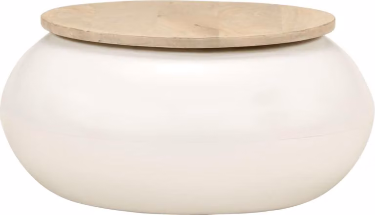 vidaXL Tavolino bianco 51x51x27 cm in legno massiccio di mango
