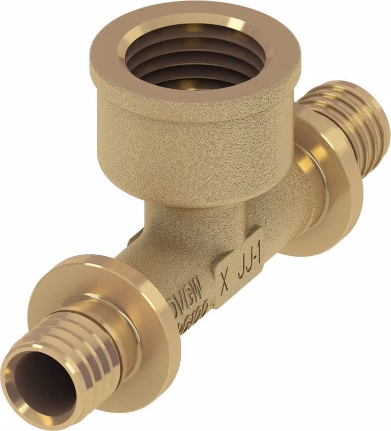 TECE Flex pezzo a T con filettatura 16x1/2 "x16 ottone