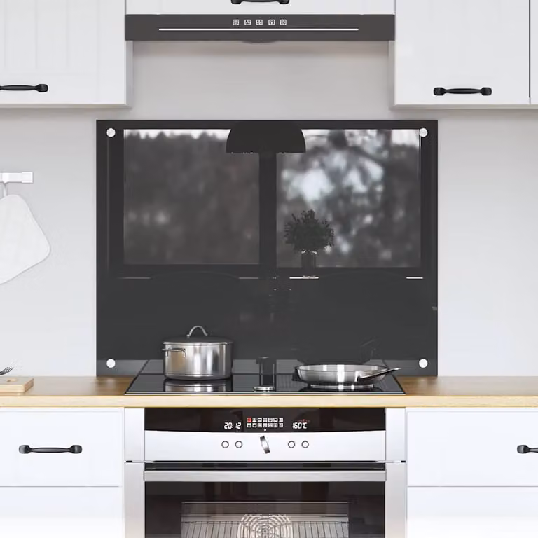 Schienale da cucina vidaXL in vetro temperato Grigio scuro L: 80 cm, H: 60 cm