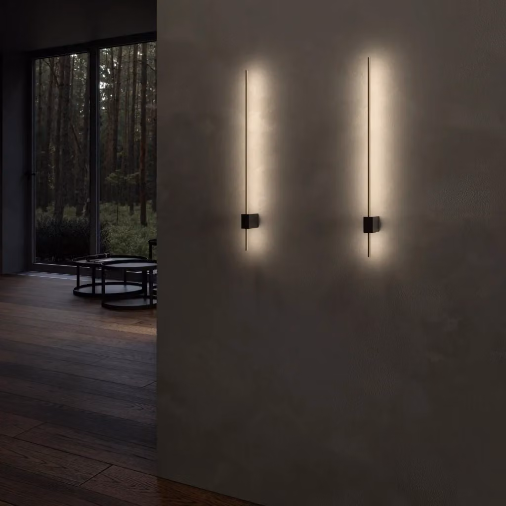Applique LED Maytoni Pars in metallo nero e oro, luce calda 3000K, 6W, 62,3 cm – 2